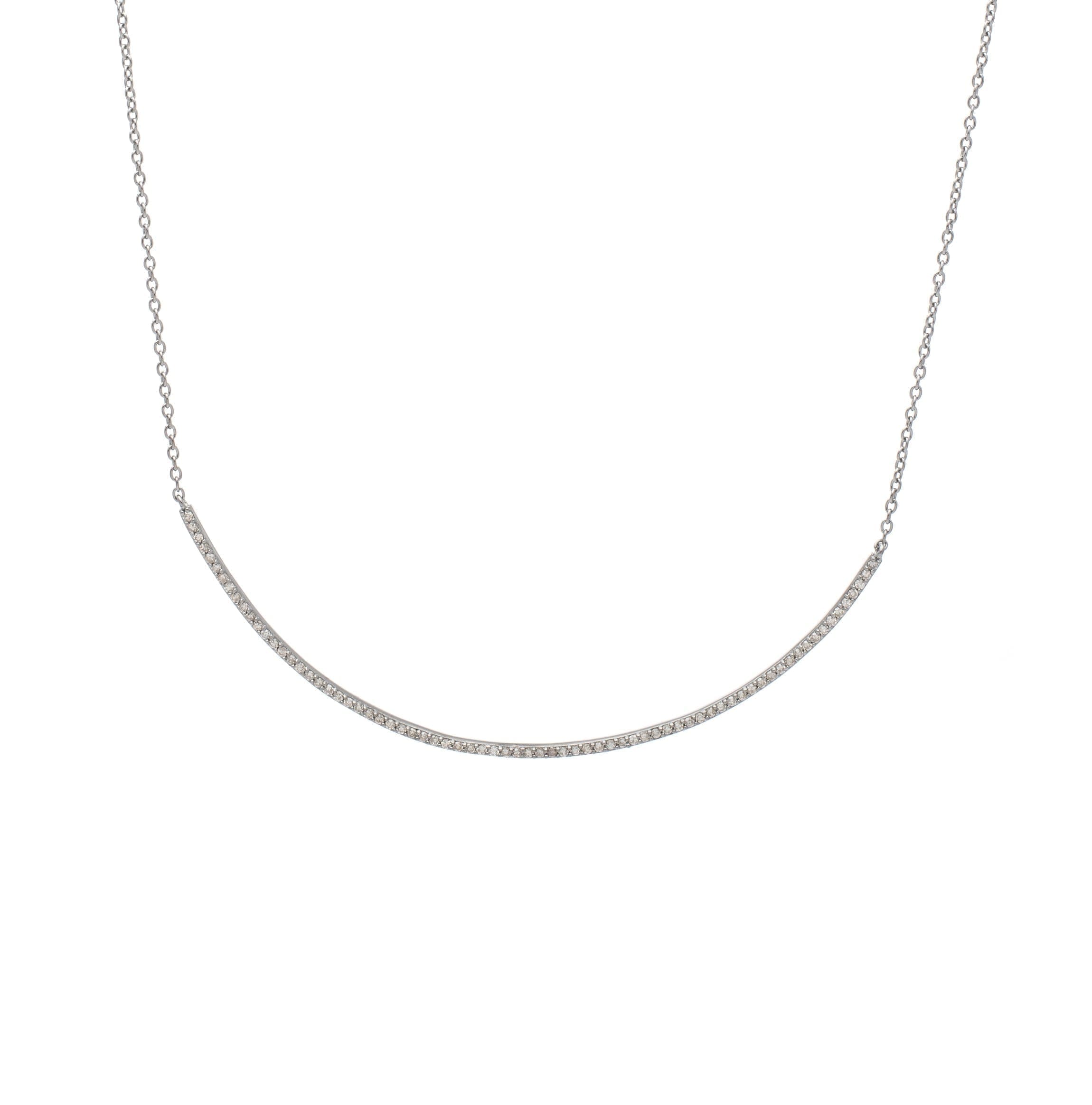 Diamond Curved Bar Necklace | BE LOVED Jewelry