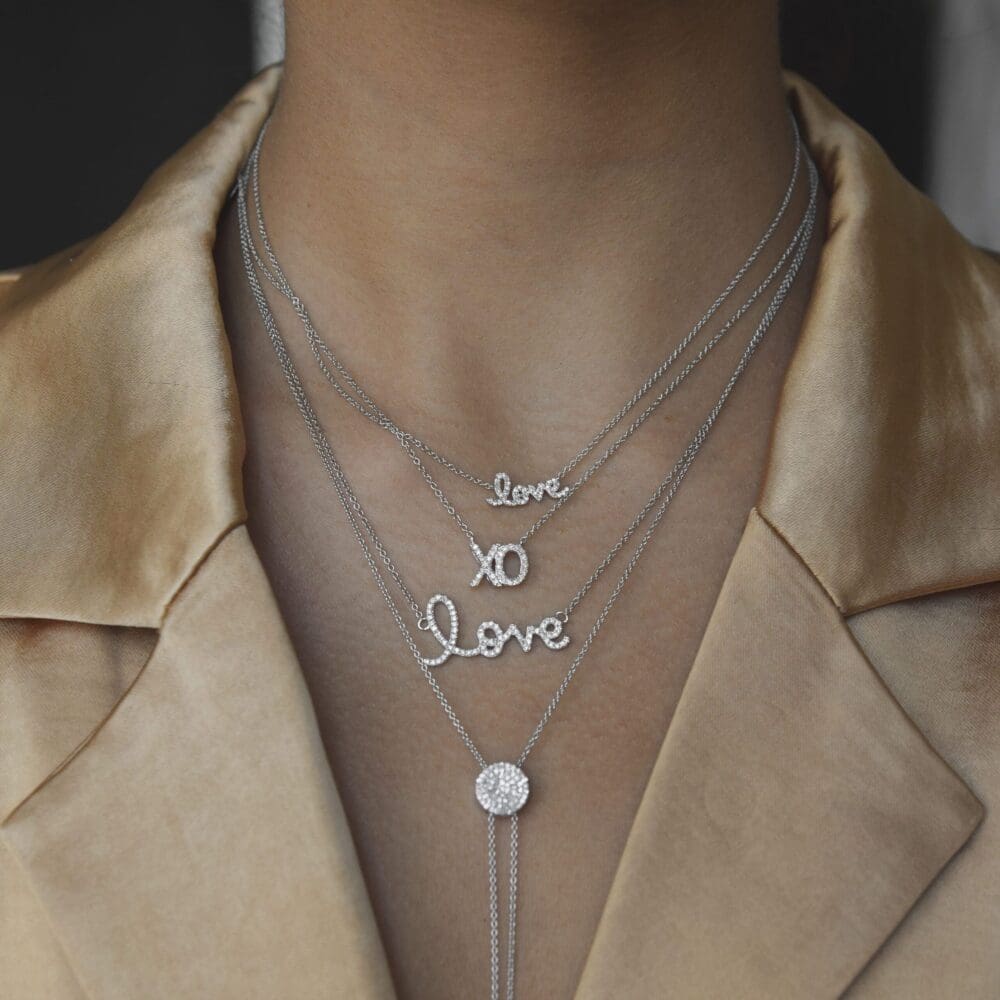 Diamond Love Script Necklace