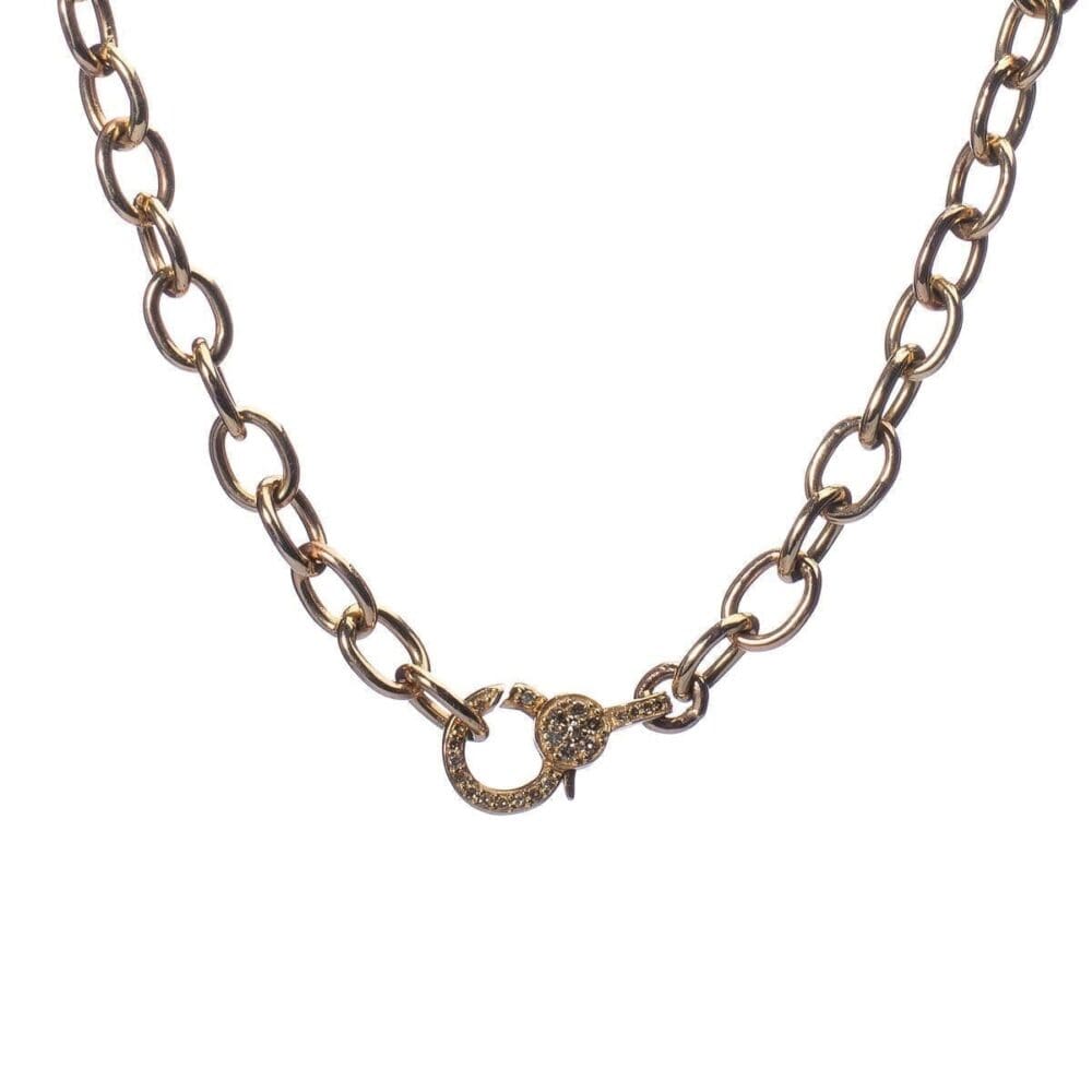 Mini Diamond 2-Sided Clasp Gold Chain Necklace