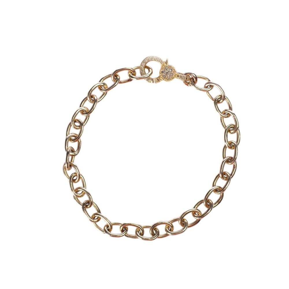 Chain Bracelet with Diamond Clasp