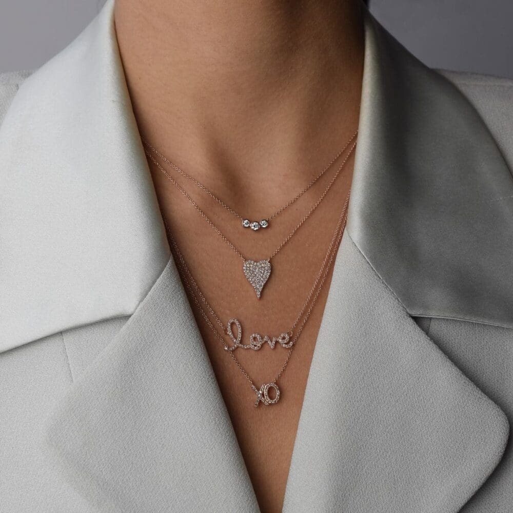 Modern Diamond Small Heart Necklace
