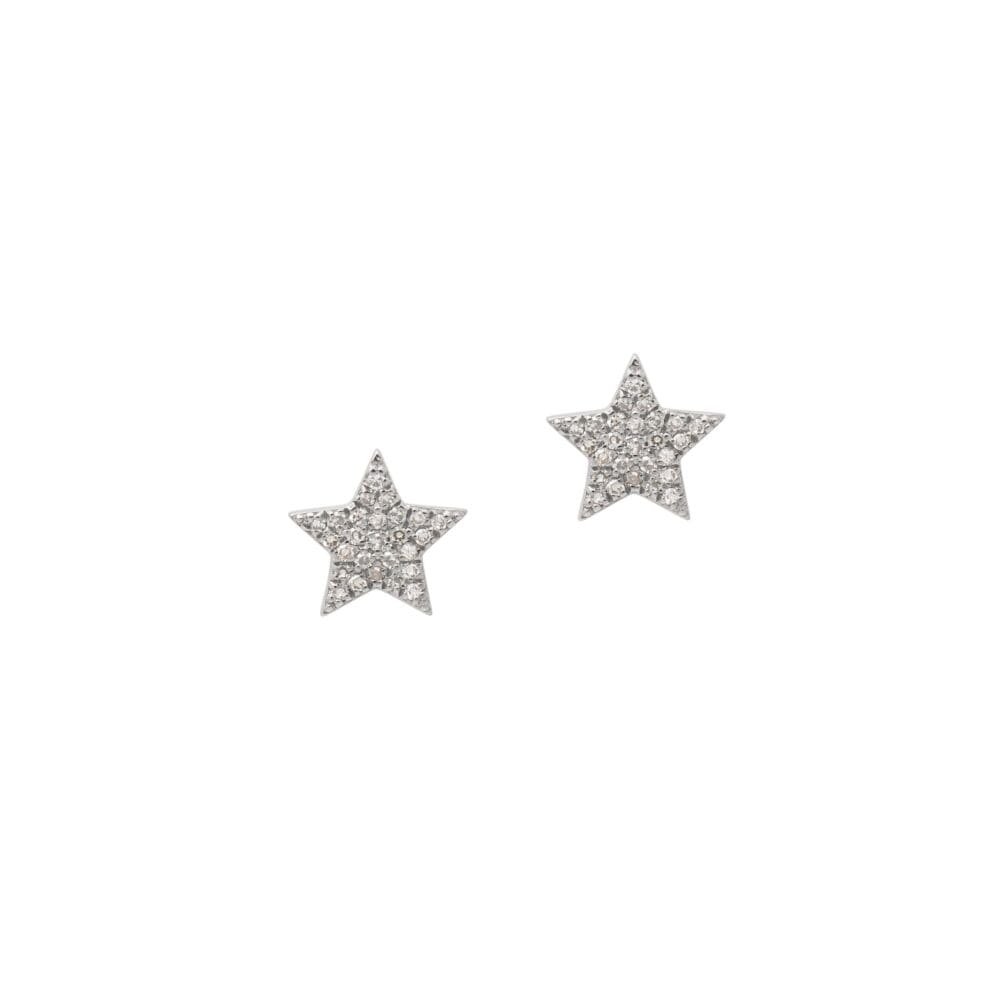 Diamond Star Studs Sterling Silver