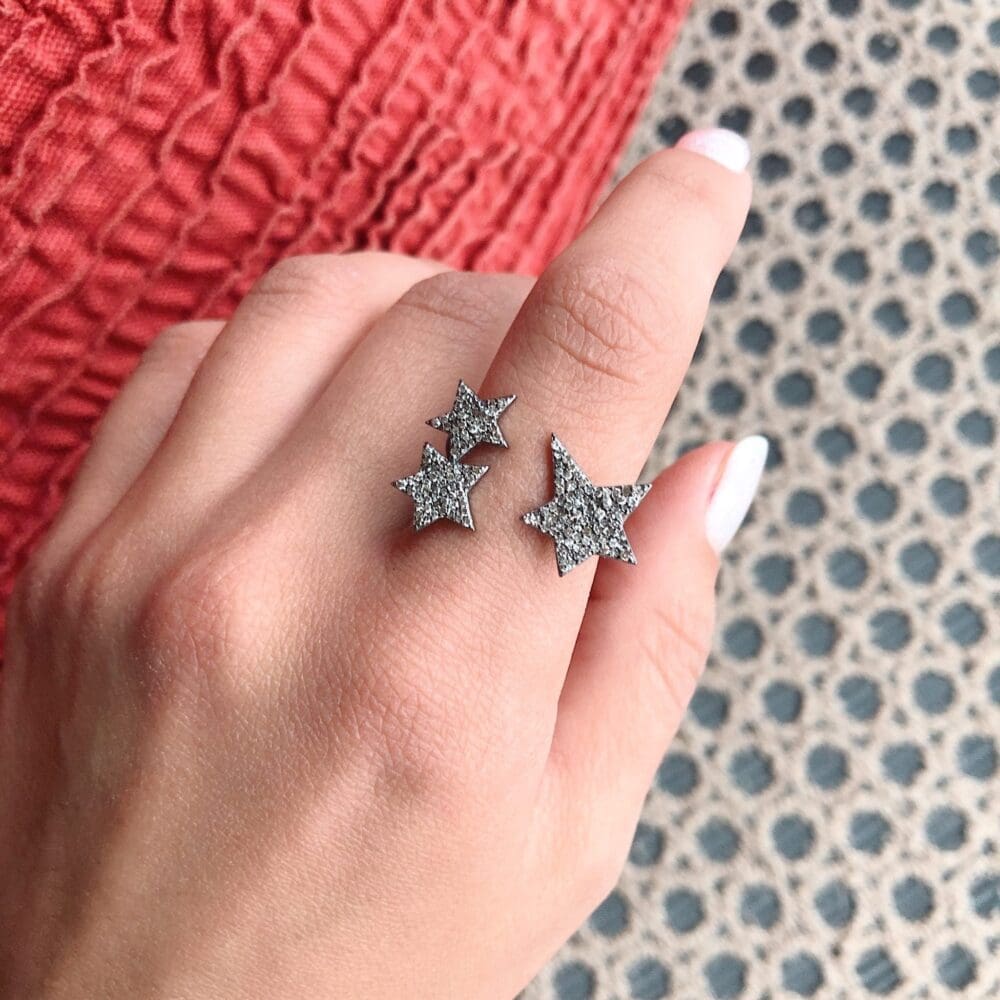 Diamond Triple Star Ring
