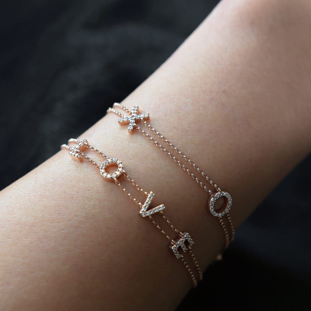 L-O-V-E Double Chain Bracelet