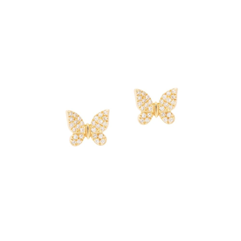 Small Butterfly Earrings Yellow Gold