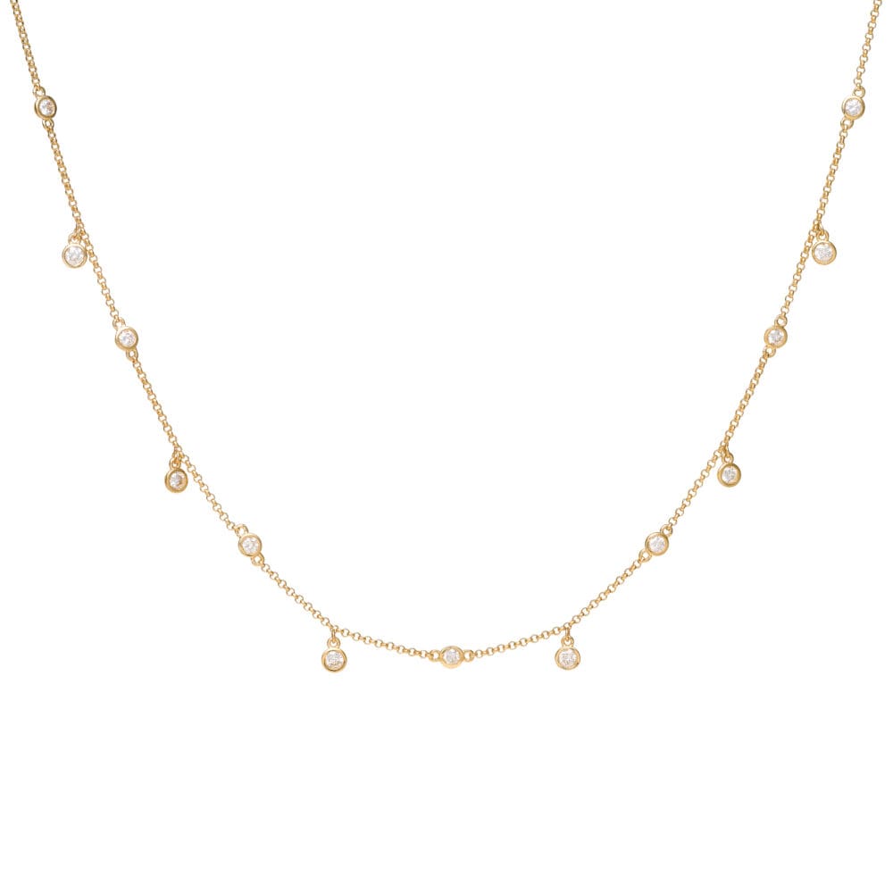 Diamond By-The-Yard with Diamond Drops Yellow Gold