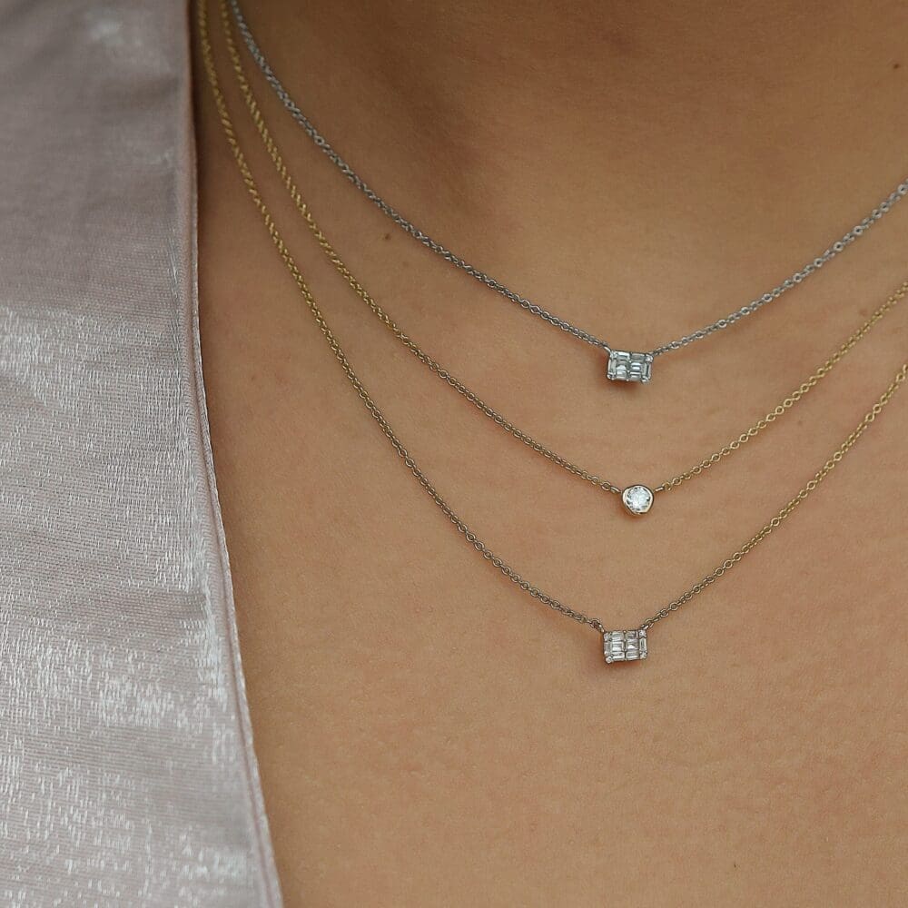 Mini Diamond Baguette Necklace