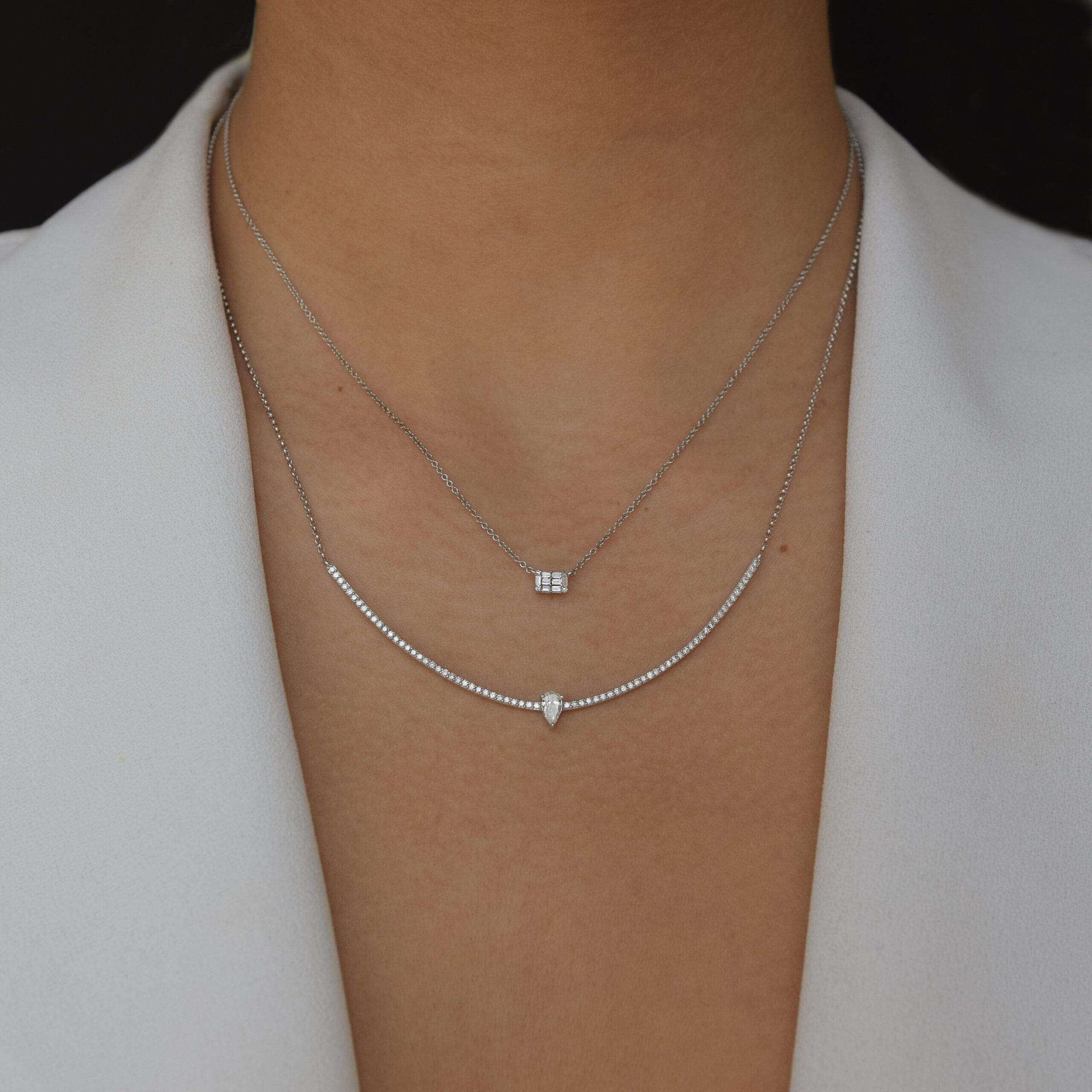 Mini Diamond Baguette Necklace