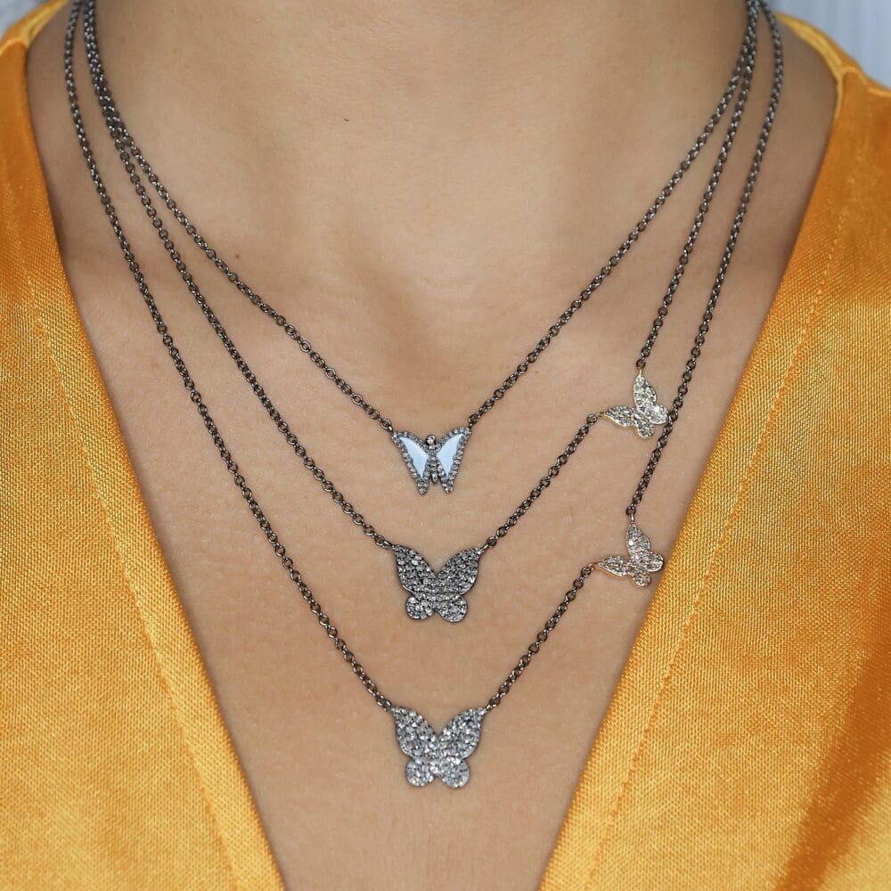 Diamond Butterflies Necklace