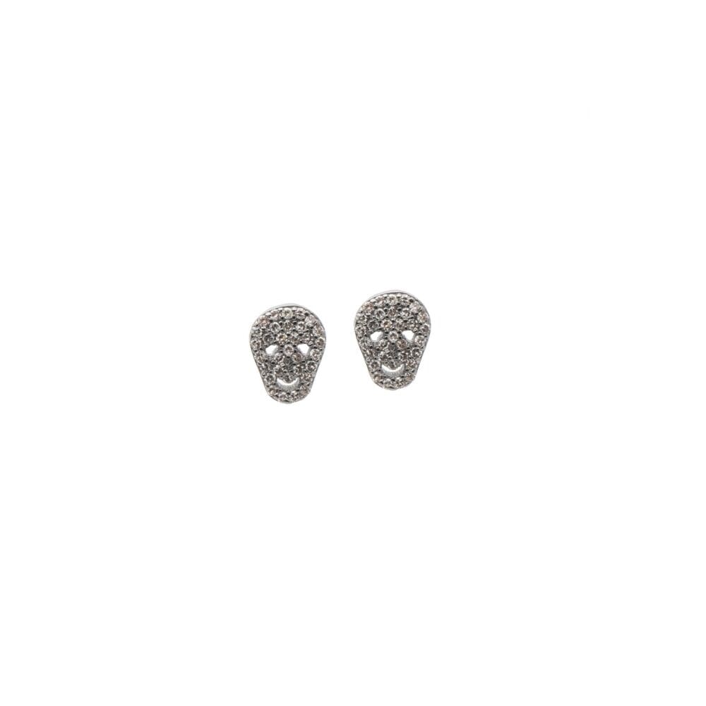 Diamond Mini Skull Earrings