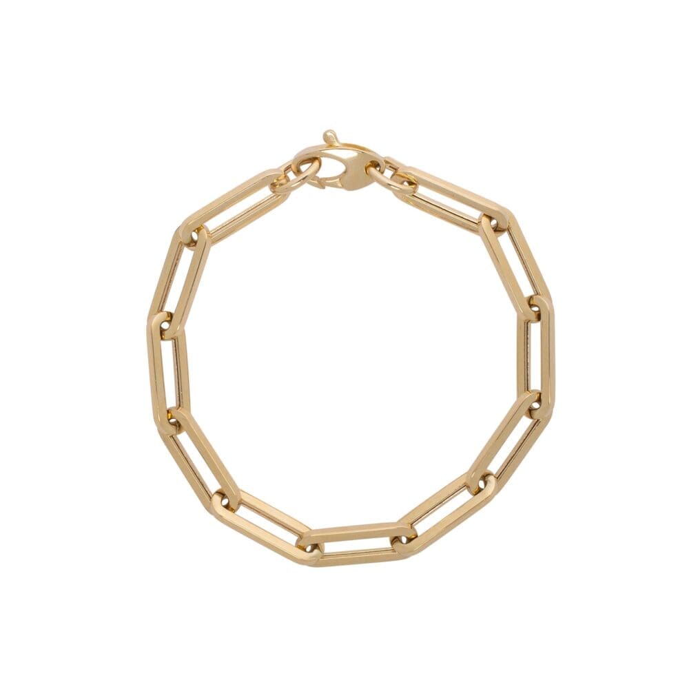 Large Chain Link Bracelet Yellow Gold