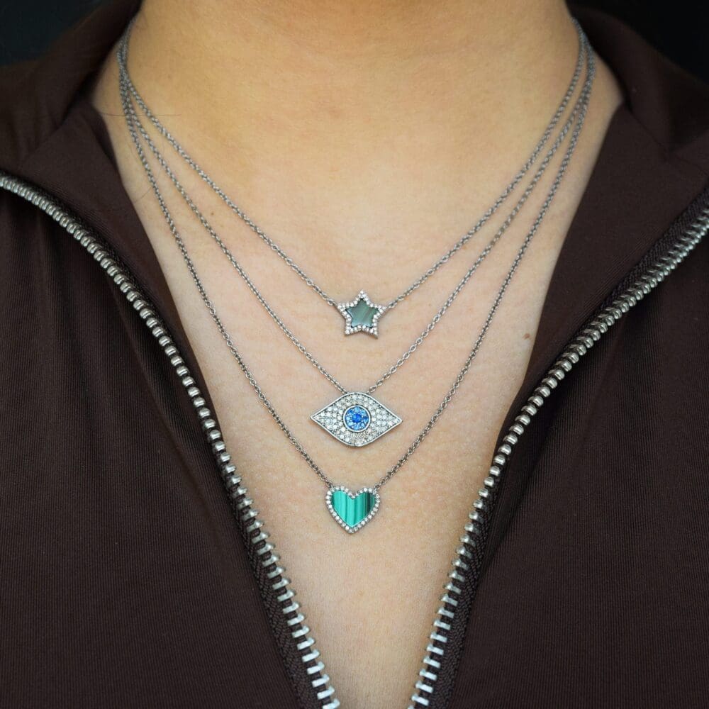 Diamond Mini Turquoise Heart Necklace