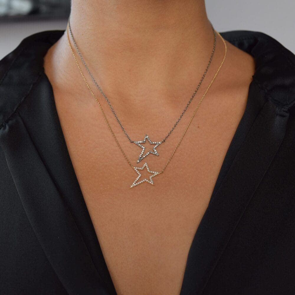 Small Diamond Star Statement Necklace