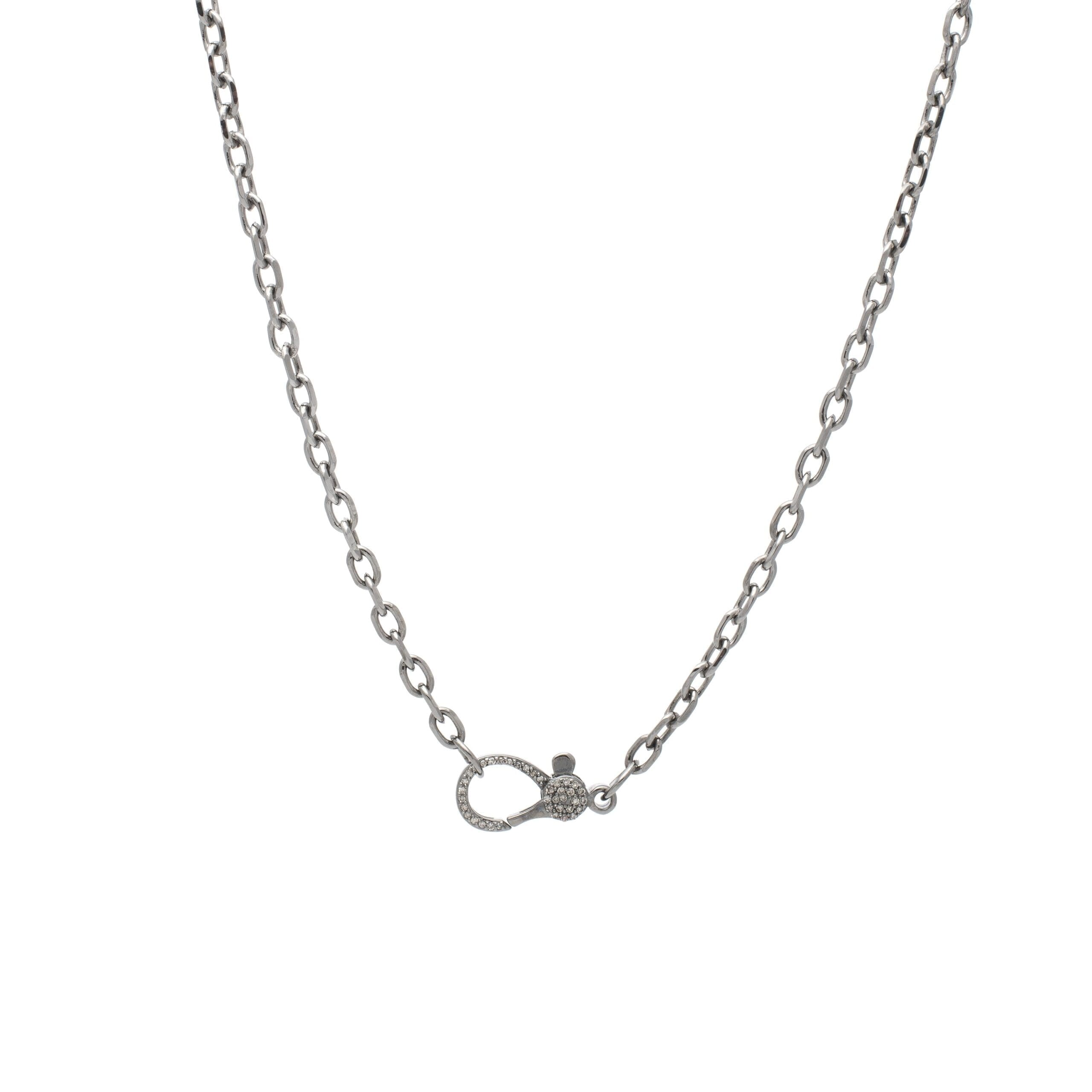 Diamond 2-Sided Lobster Clasp with Small Chain Link Necklace | BE LOVED ...