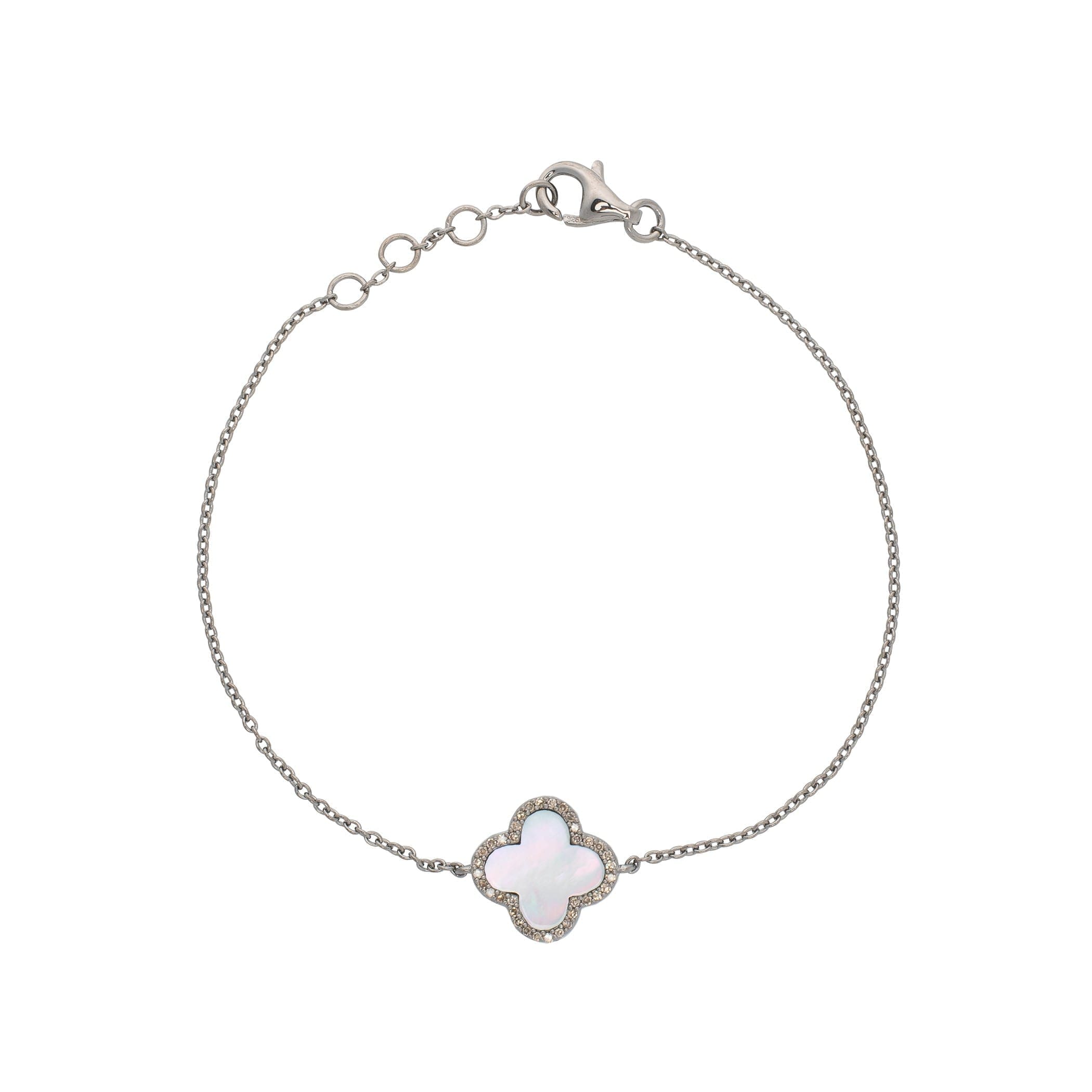 Diamond Mini Mother of Pearl Clover Bracelet | BE LOVED Jewelry