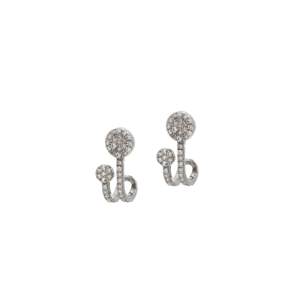 Diamond Double Circle Earrings