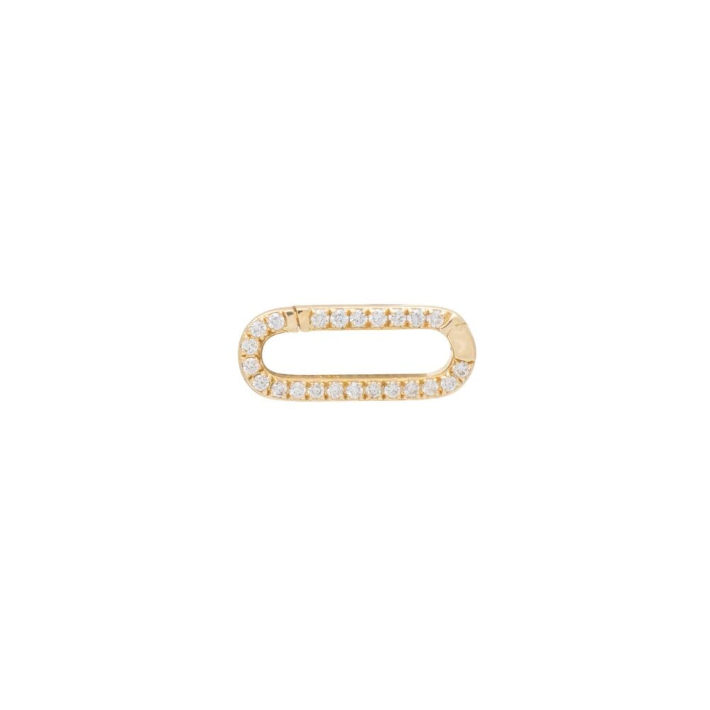 Mini Pave Diamond Gold Link Connector Clasp Yellow Gold