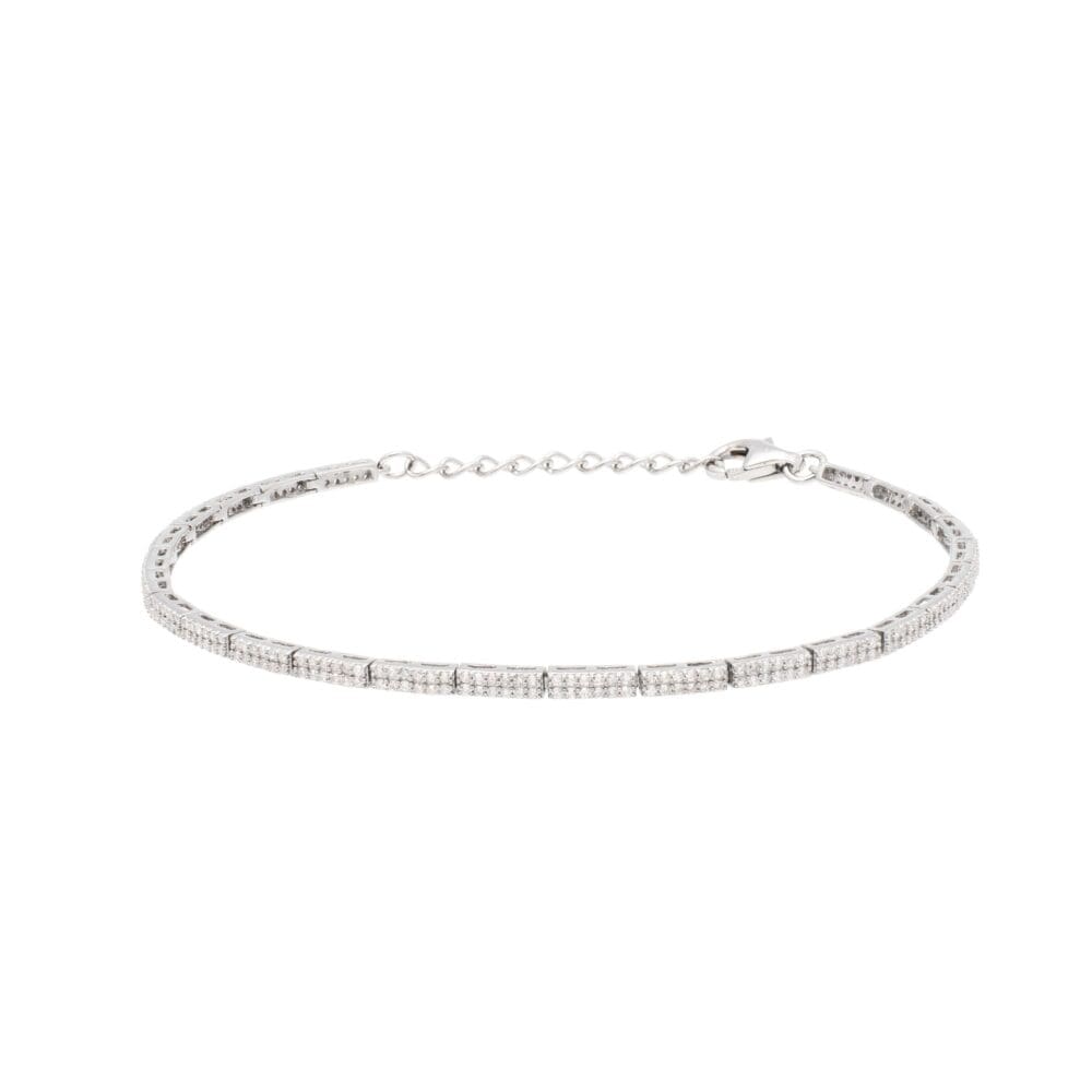 Diamond Link Tennis Bracelet Sterling Silver