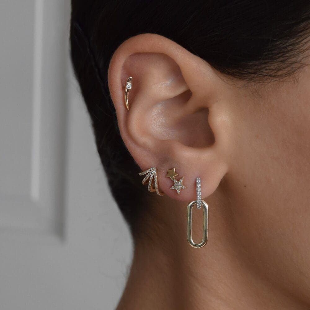 Diamond Horn Stud Earrings