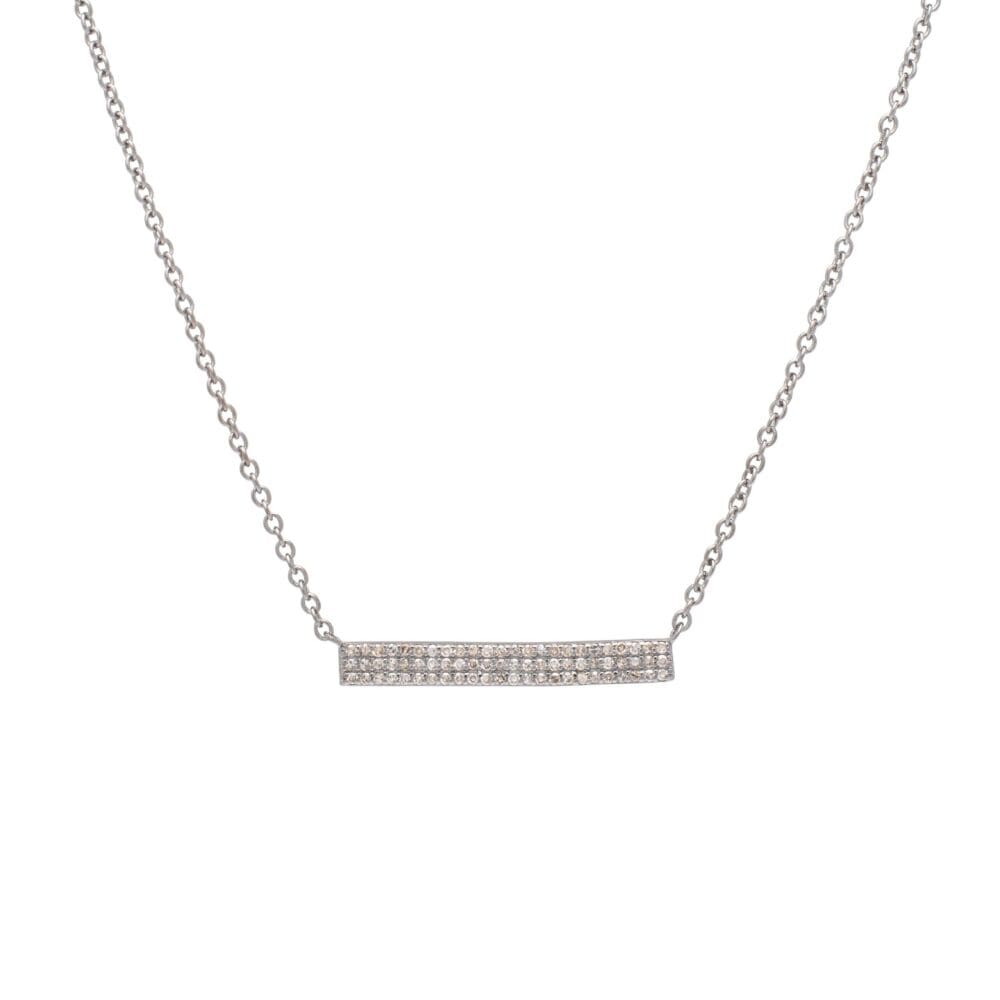Diamond Bar Necklace Sterling Silver