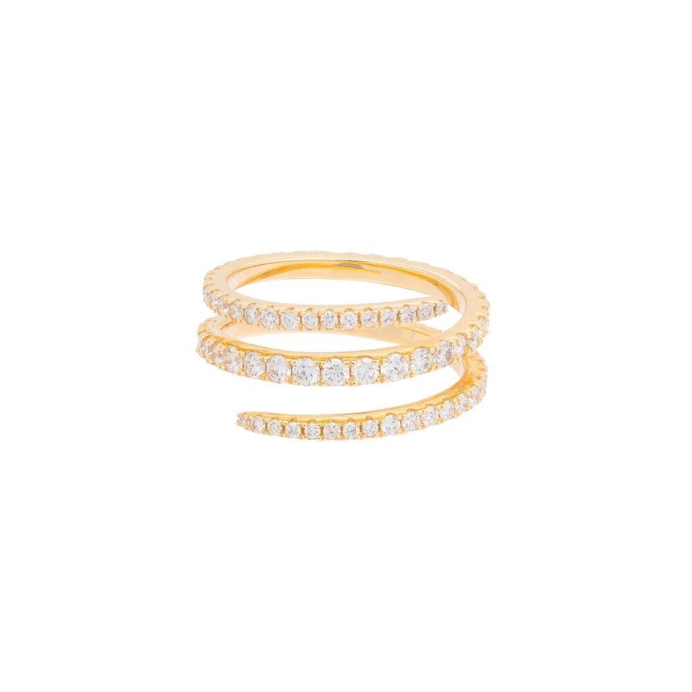 Triple Crossover Eternity Ring Yellow Gold