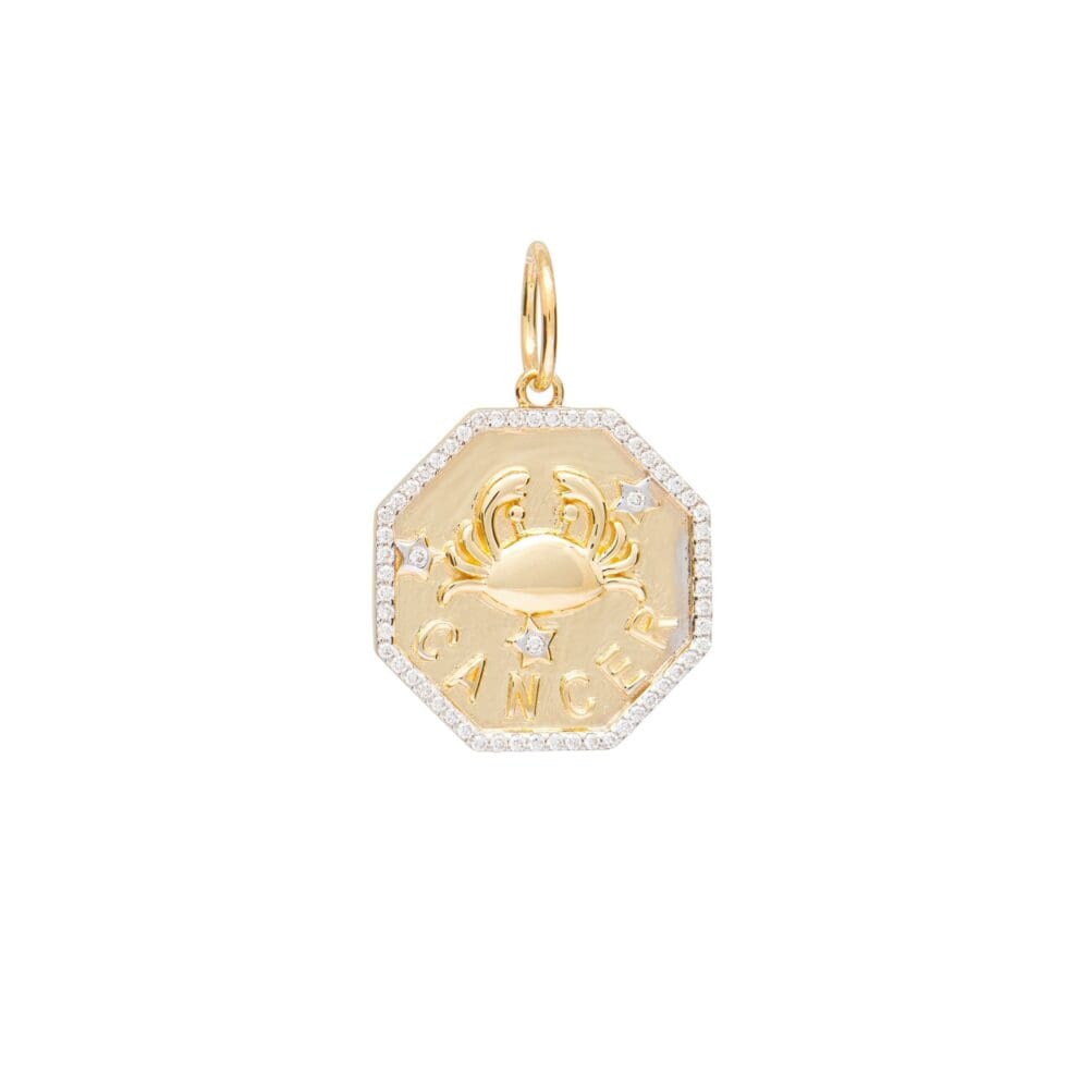 Diamond + Gold Cancer Zodiac Charm