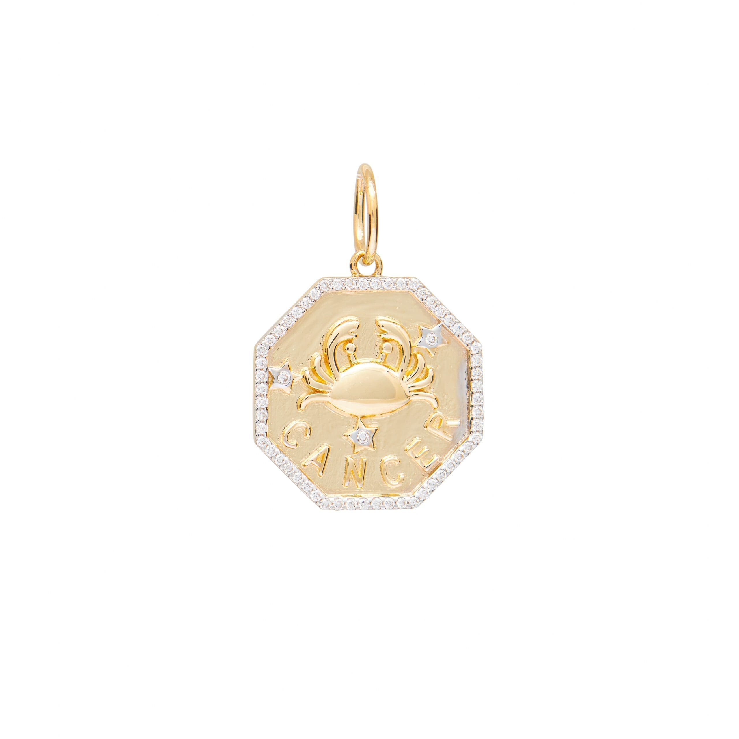 Diamond + Gold Cancer Zodiac Charm