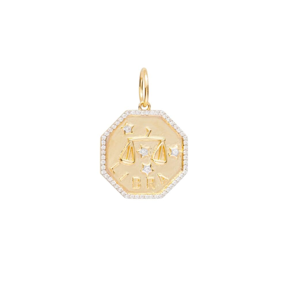 Diamond + Gold Libra Zodiac Charm