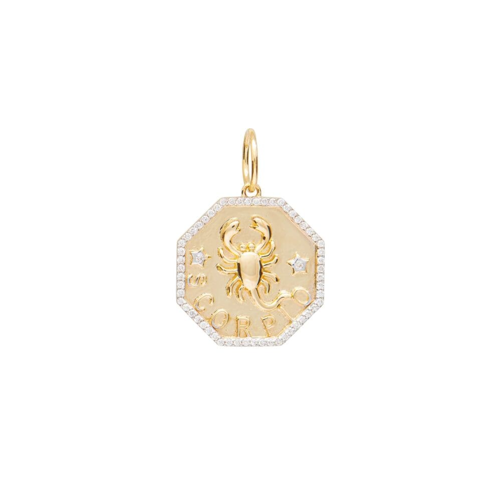 Diamond + Gold Scorpio Zodiac Charm