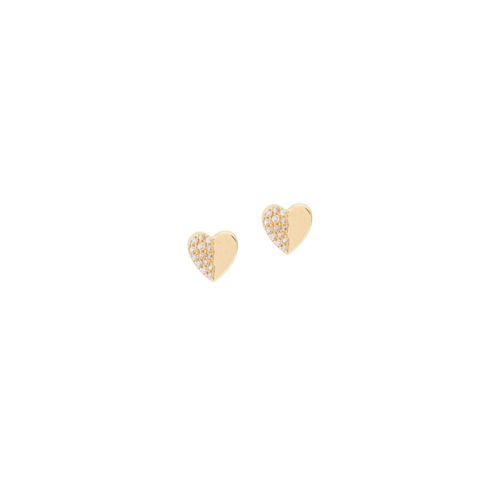 Mini Half Diamond Heart Studs