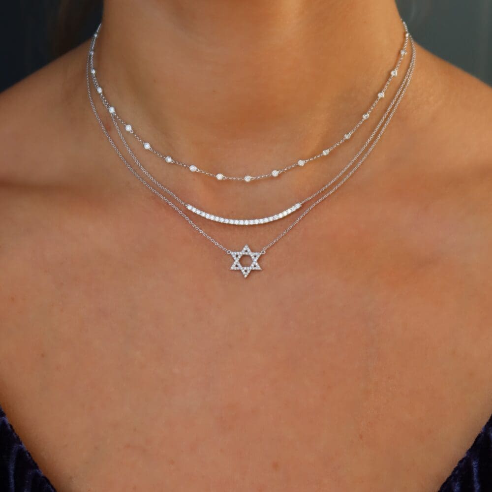 Bezel Set Diamond By-The-Yard Eternity Necklace