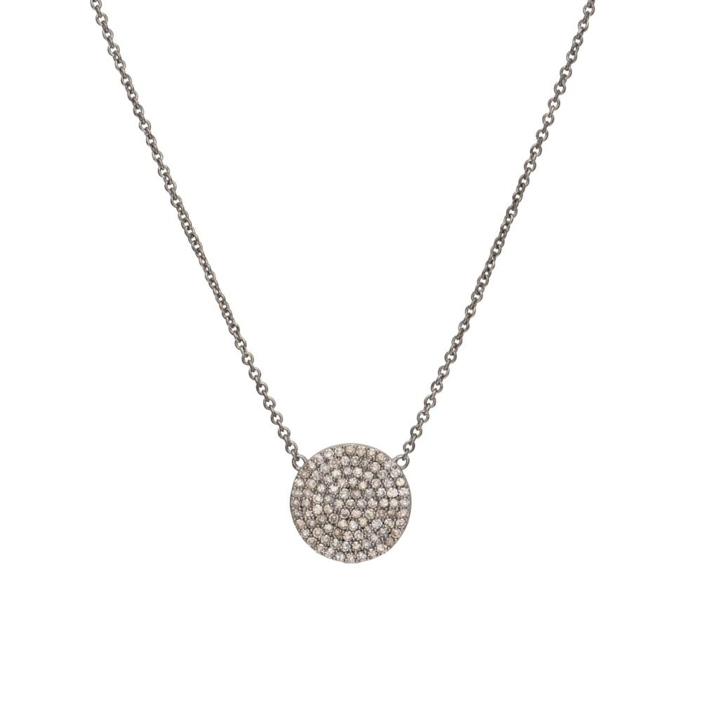 Diamond Disc Necklace Sterling Silver