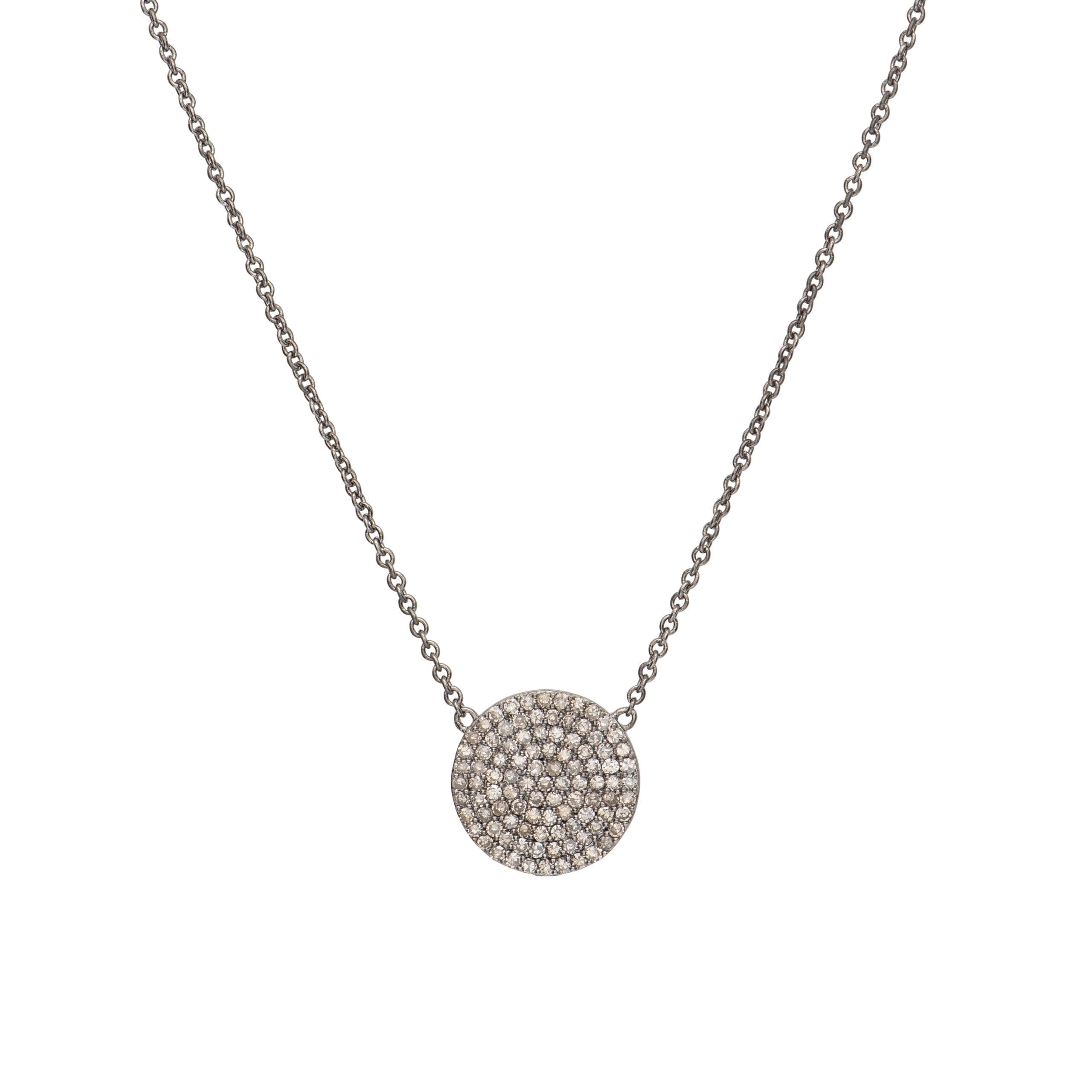 Diamond Disc Necklace Sterling Silver