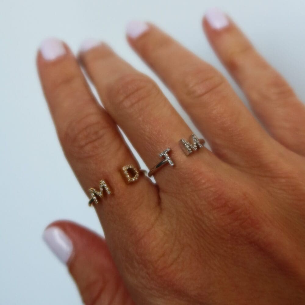 Diamond Double Initial Ring