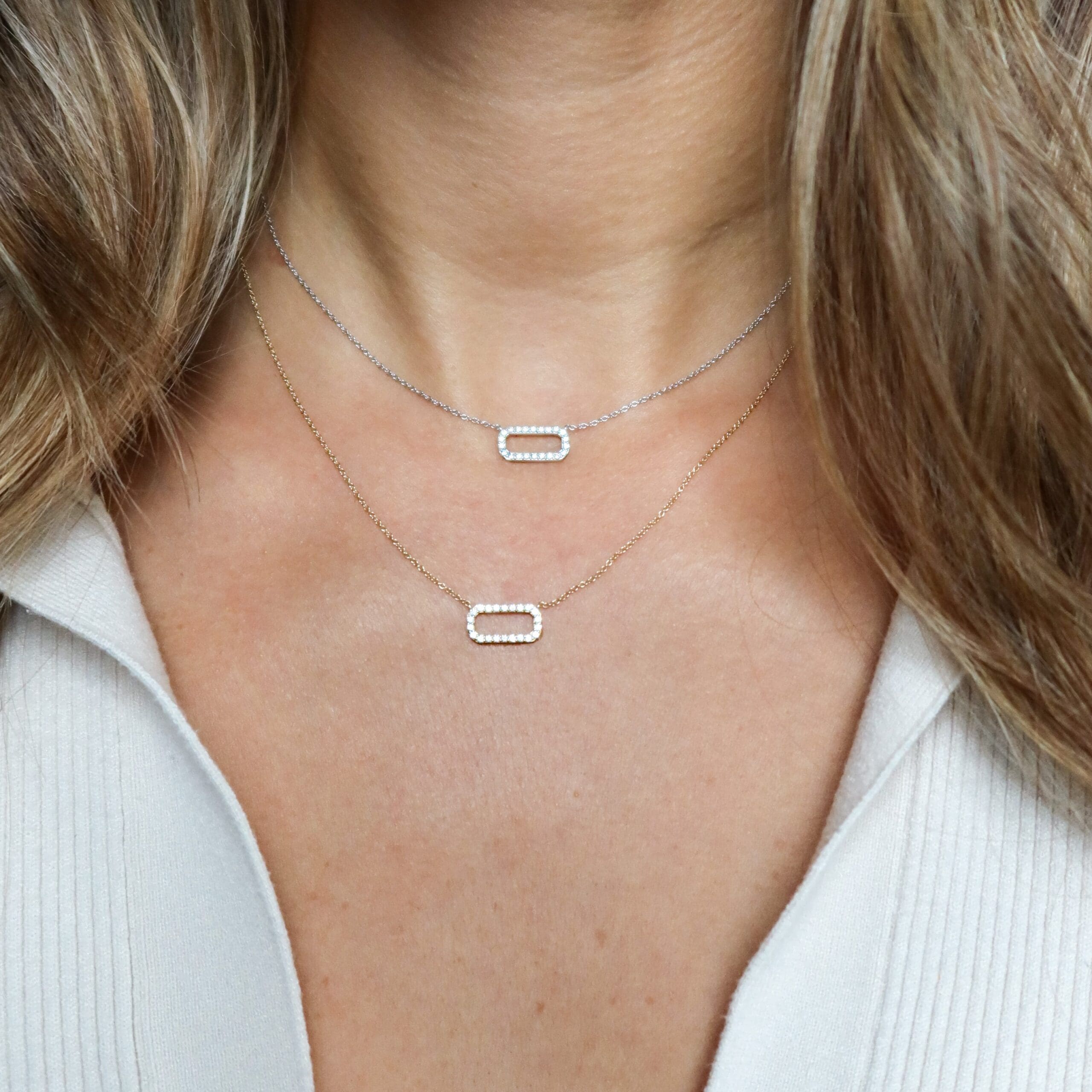 Diamond Link Pendant Necklace