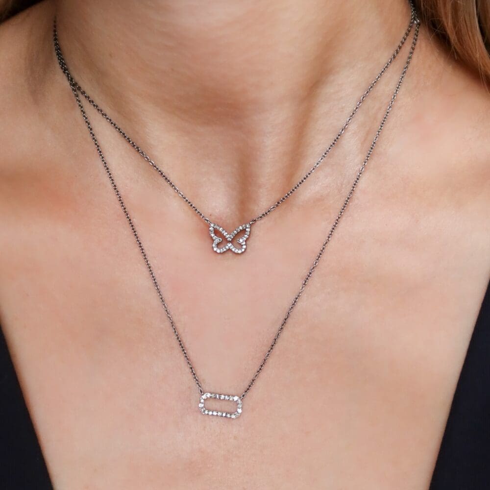 Diamond Open Link Pendant Necklace
