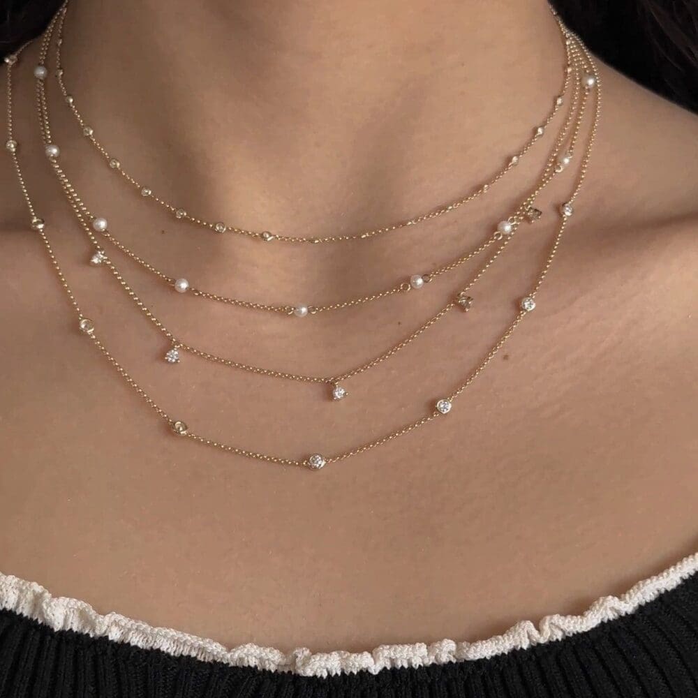 Delicate Pearl Station Necklace