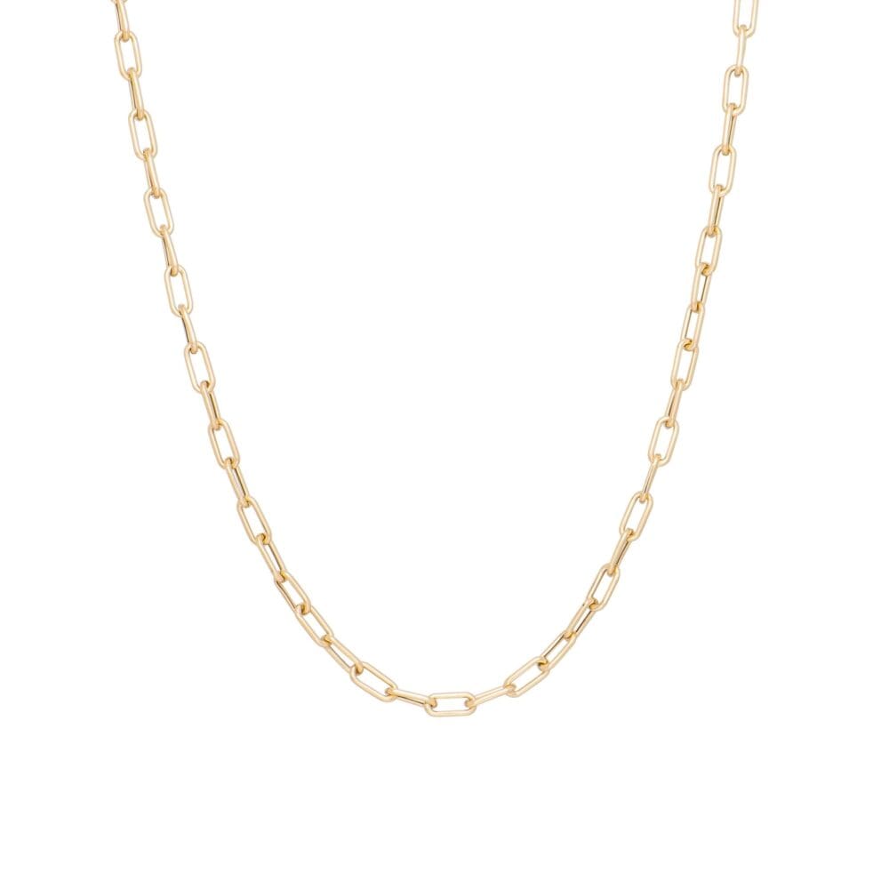 Petite Oval Chain Link Necklace Yellow Gold