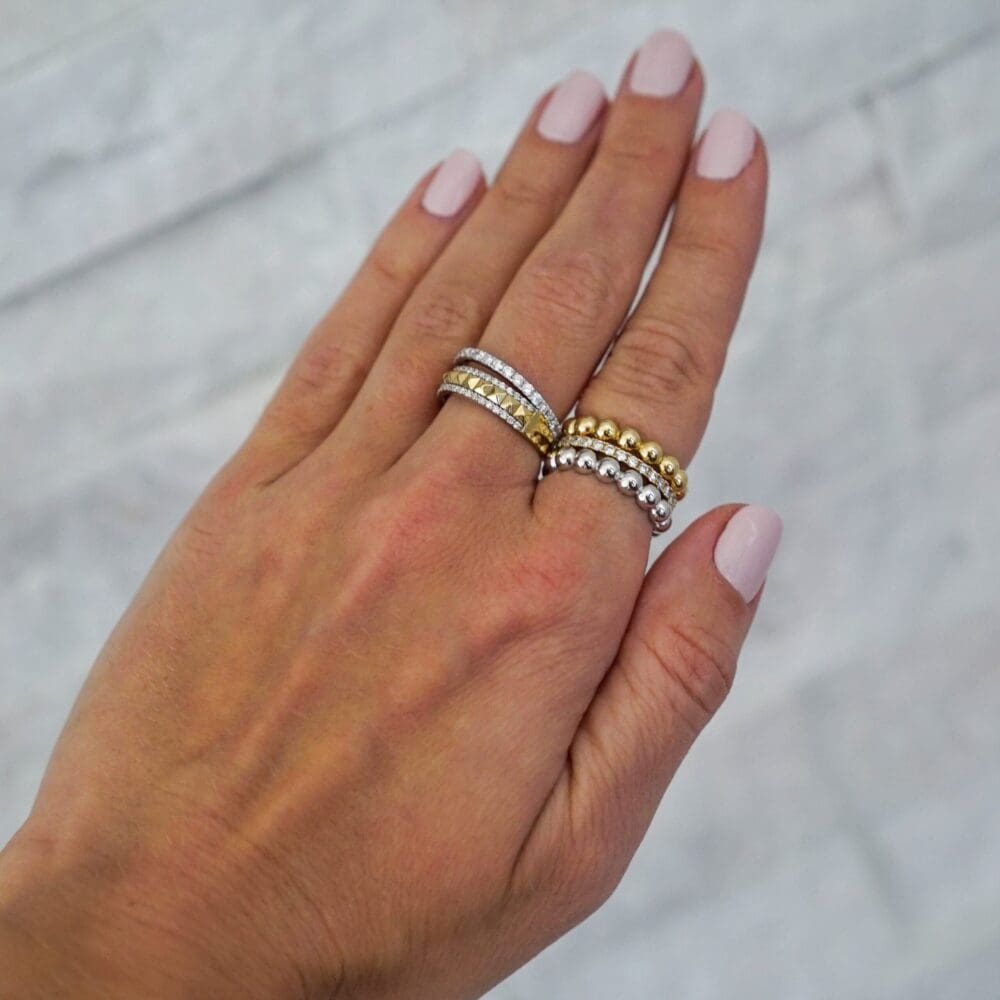 Stackable Beaded Ball Rings