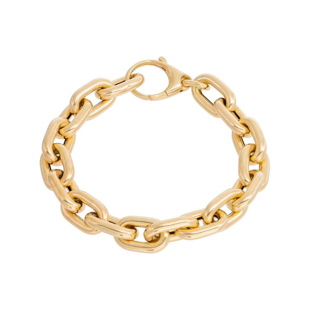 Thick Oval Link Bracelet 14k Yellow Gold