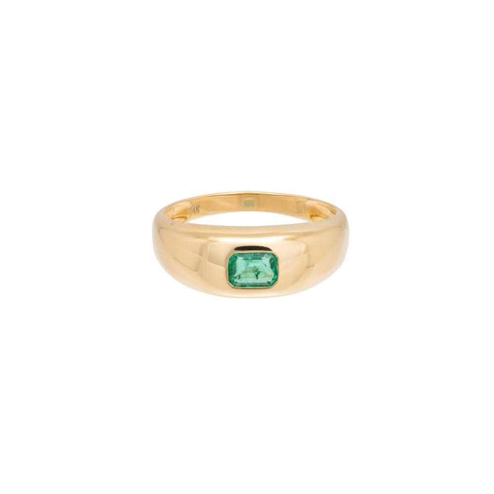 Emerald Dome Ring Yellow Gold